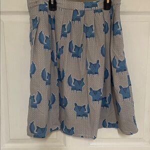 Anthropologie Comme Toi Blue Fox Print Mini Skirt